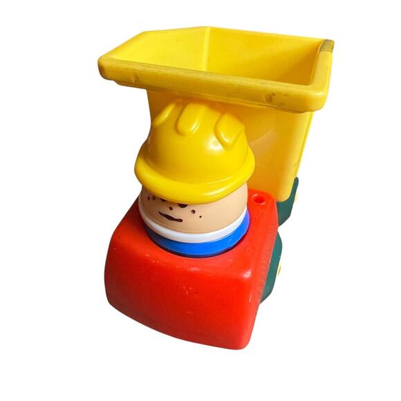 VINTAGE LITTLE TIKES TODDLE TOTS CONSTRUCTION DUMPTRUCK WITH CONSTRUCTION WORKER - Picture 1 of 9